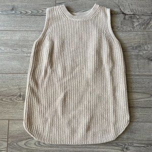 LOFT Cream Sleeveless Sweater - XSP
